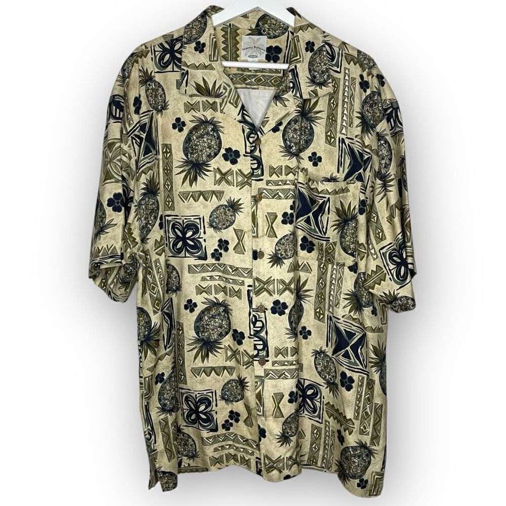 Tommy Bahama Relax Silk Short Sleeve Button Up Hawaiian Shirt Men’s Size XL